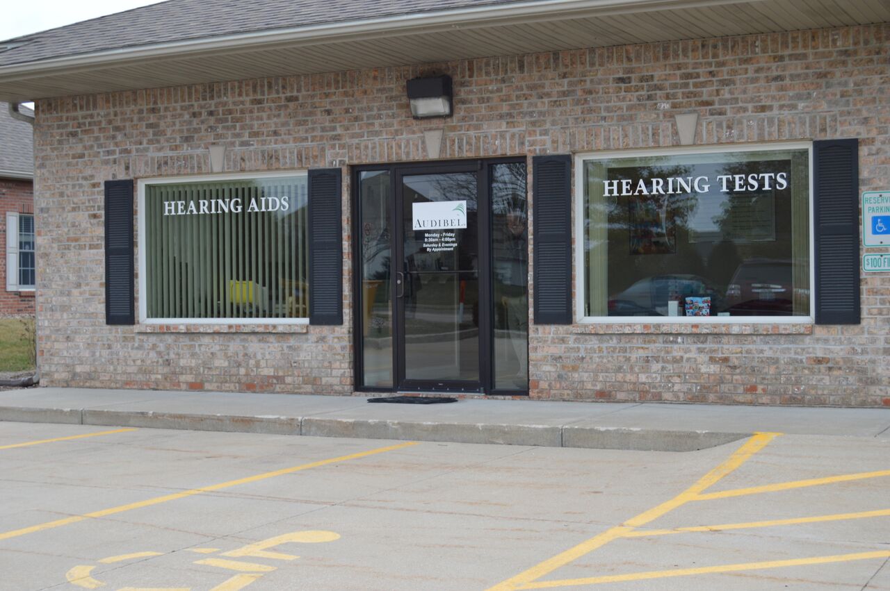 front of Audibel Hearing Service in Bloomington